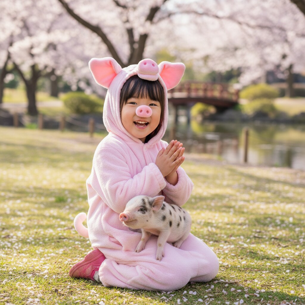 子豚ちゃんと少女　ナノバナナ