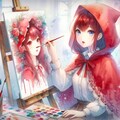 自画像を、より可愛く描く赤頭巾ちゃん 2枚目