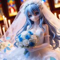 ★青髪女の子とウエディングドレス 3枚目