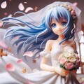 ★青髪女の子とウエディングドレス 4枚目