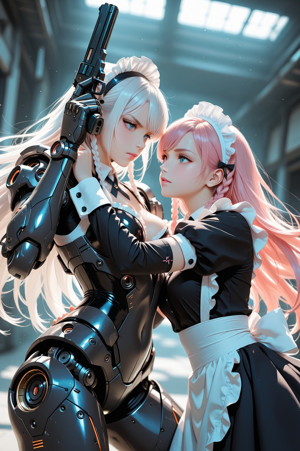 Back off ! He’s my Master「お姉様 ご主人様を独り占めしないで…」【メイド・メカ娘。実験中】 - コピー | の人気AIイラスト・グラビア