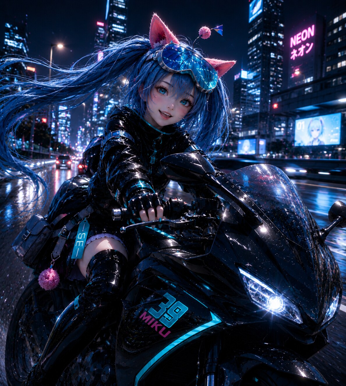 夜の猫耳ライダー