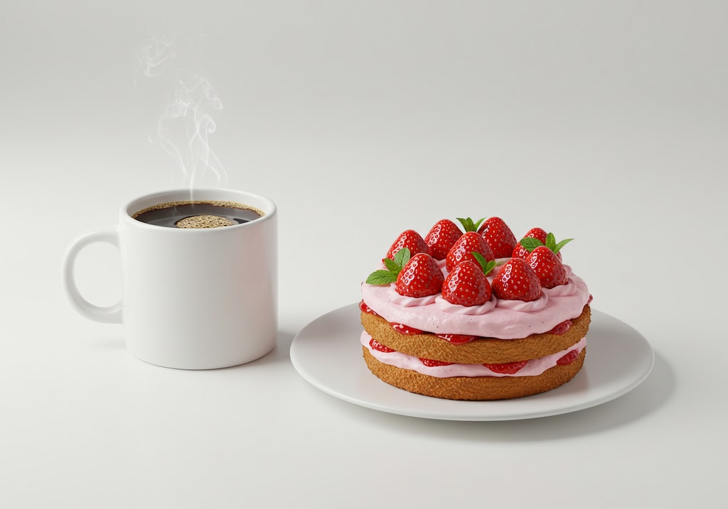 デザートの苺ケーキ