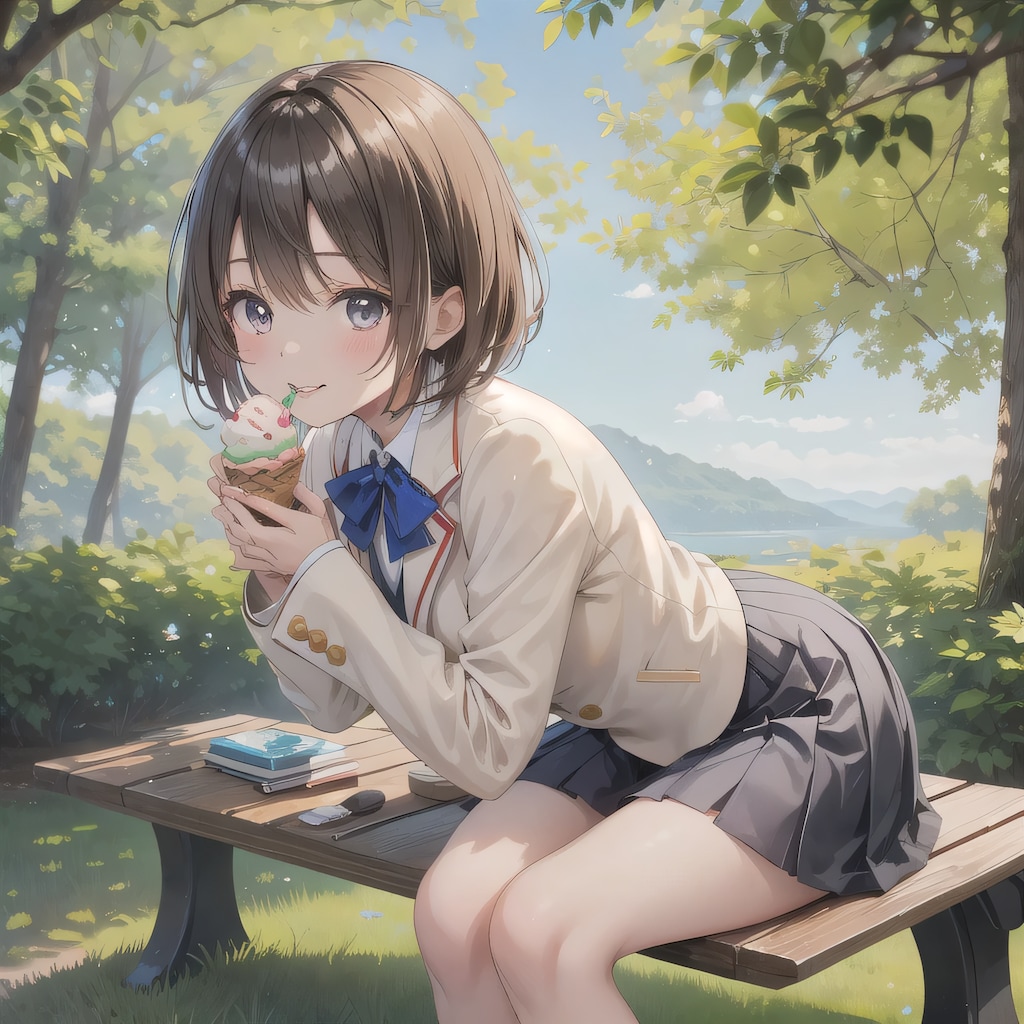 黒髪ボブでブレザーの少女３