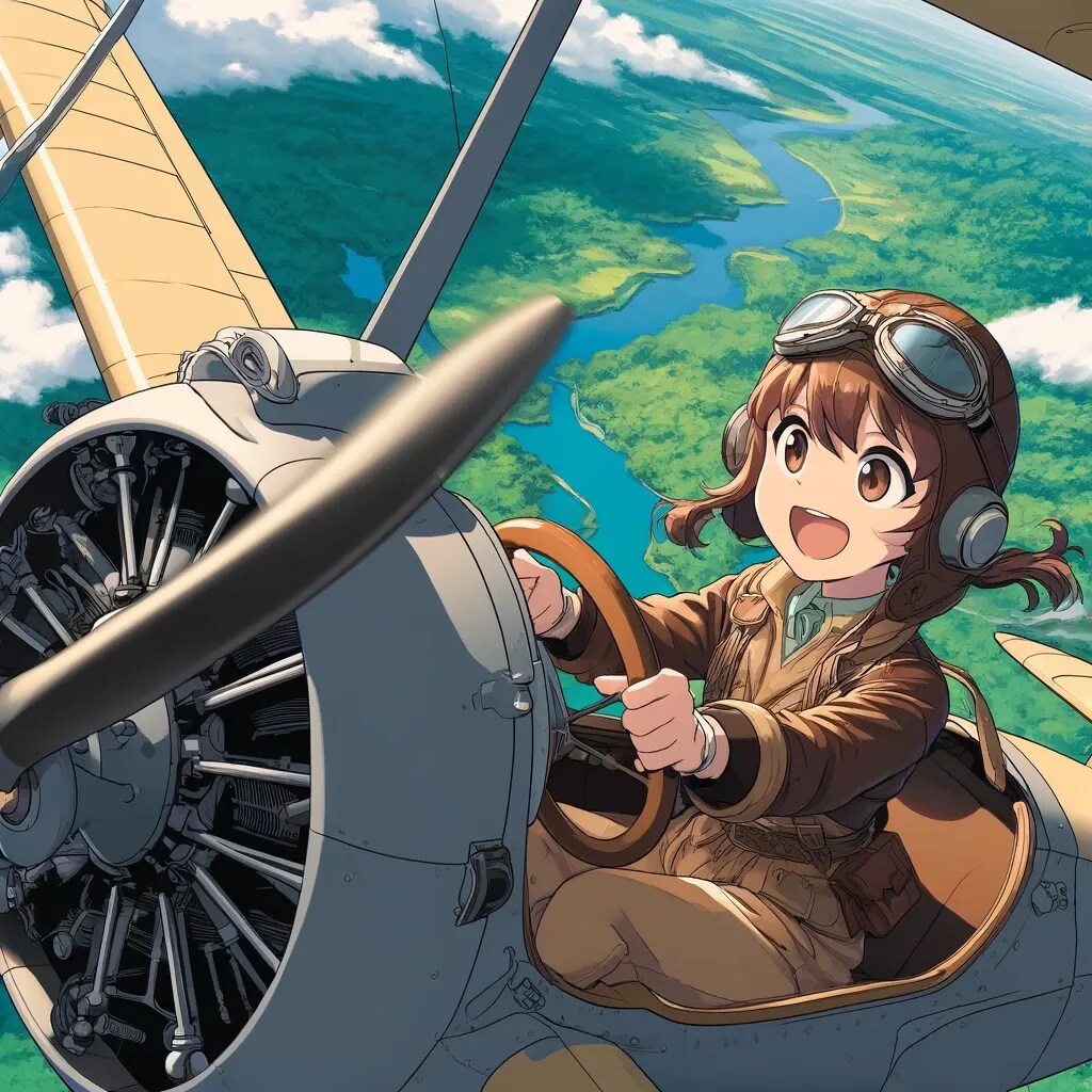 ビンテージ飛行機を操縦
