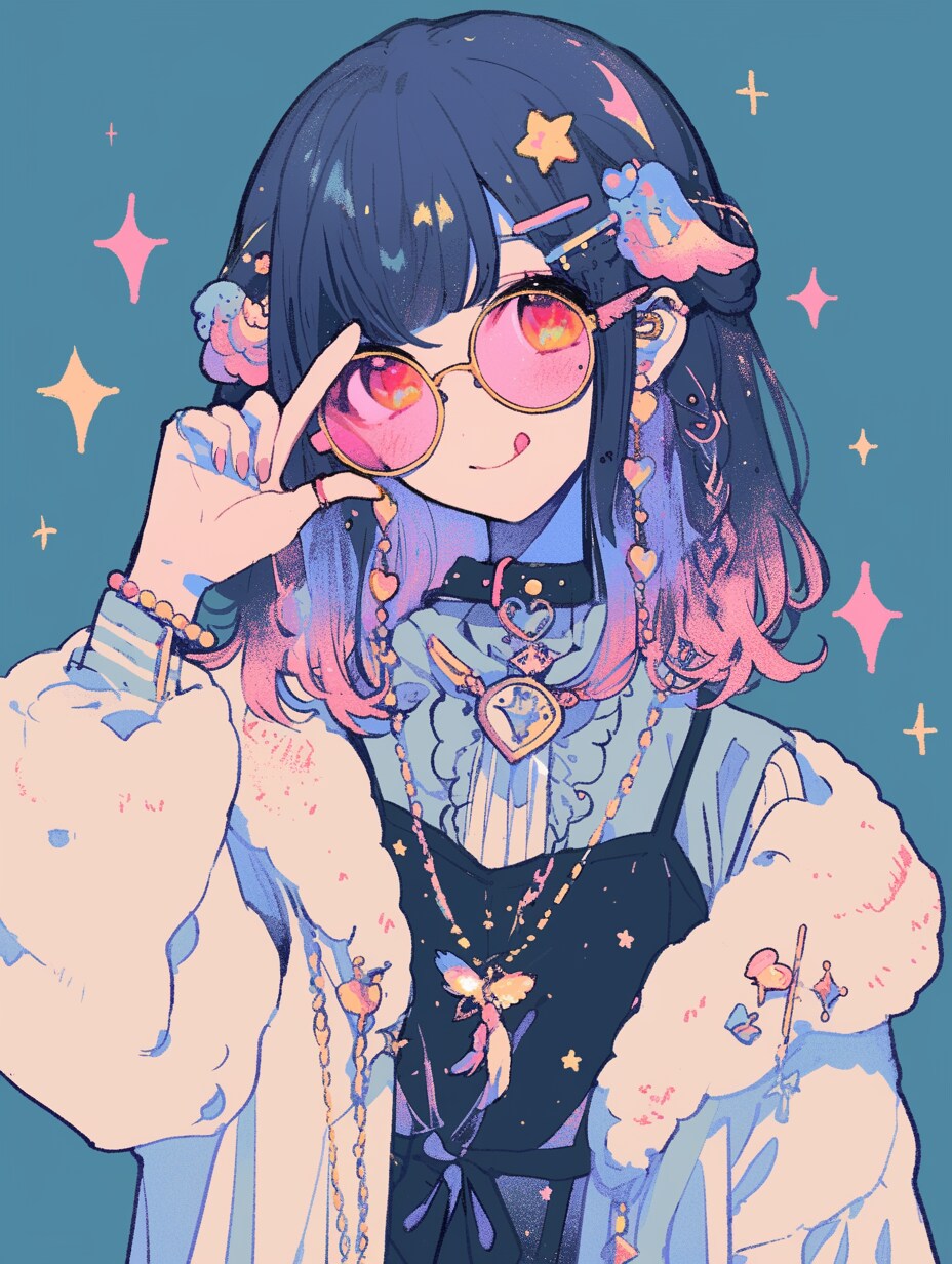 ピンクのグラサンの女の子