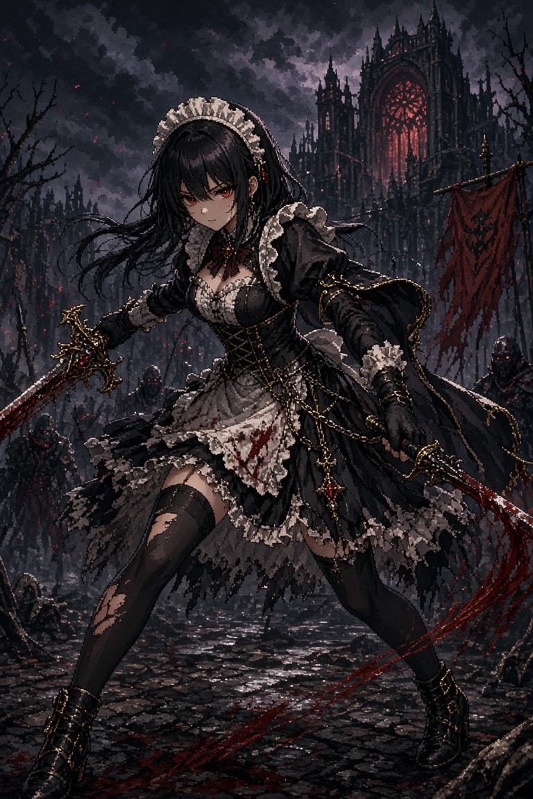 戦うメイド その3 | の人気AIイラスト・グラビア