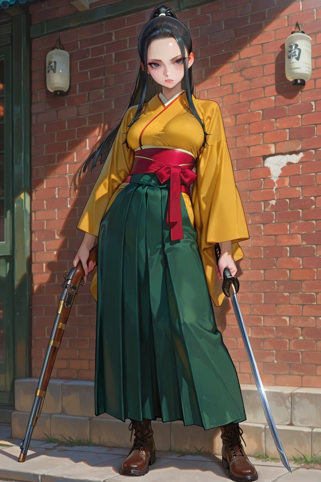 袴にブーツ