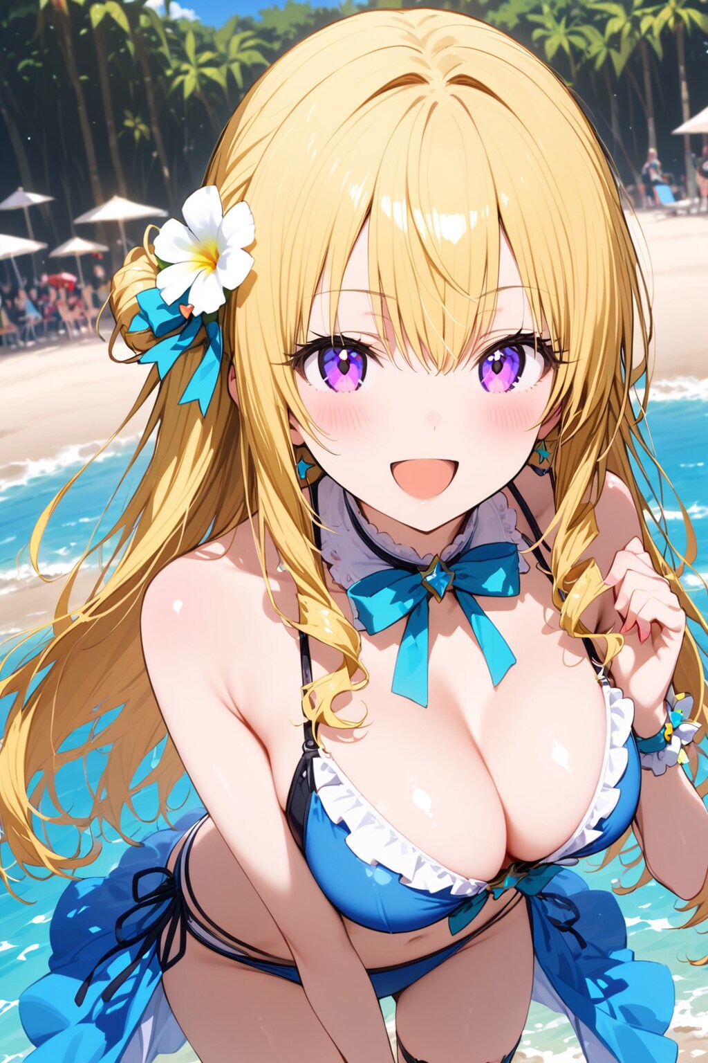 私の水着どうかな？　近いかな？