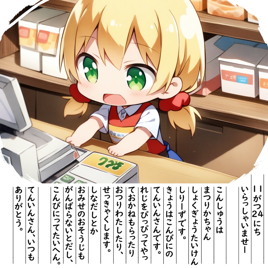 【絵日記】こんびにてんいんさんです