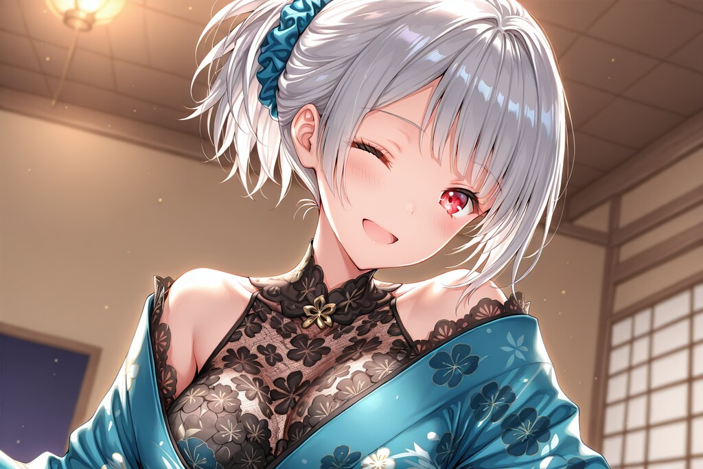 最近レースインナーと着物の組み合わせにはまってます