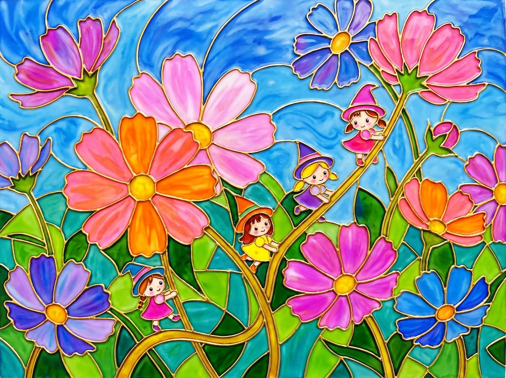 コスモス畑で