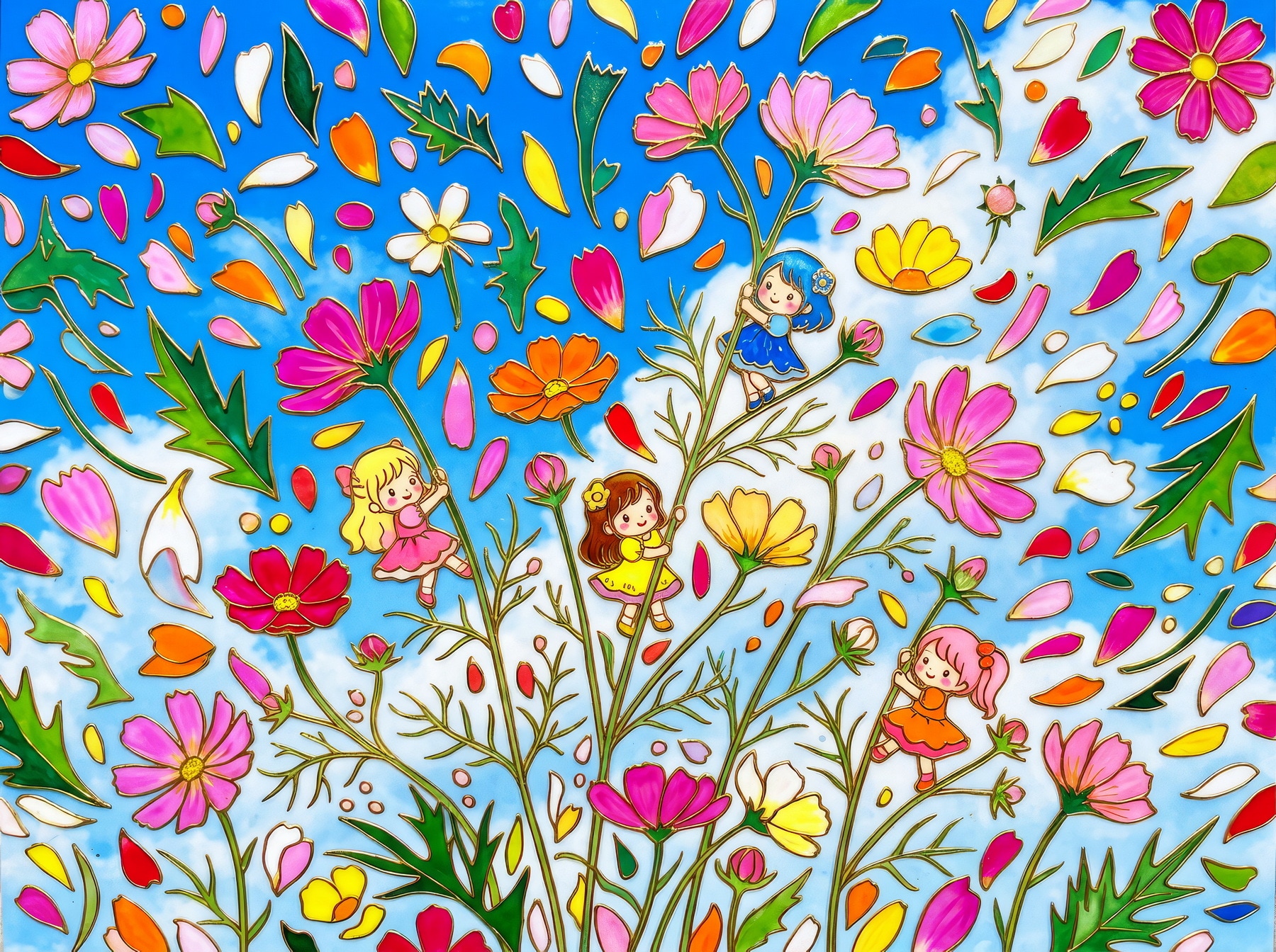 コスモス畑で | の人気AIイラスト・グラビア