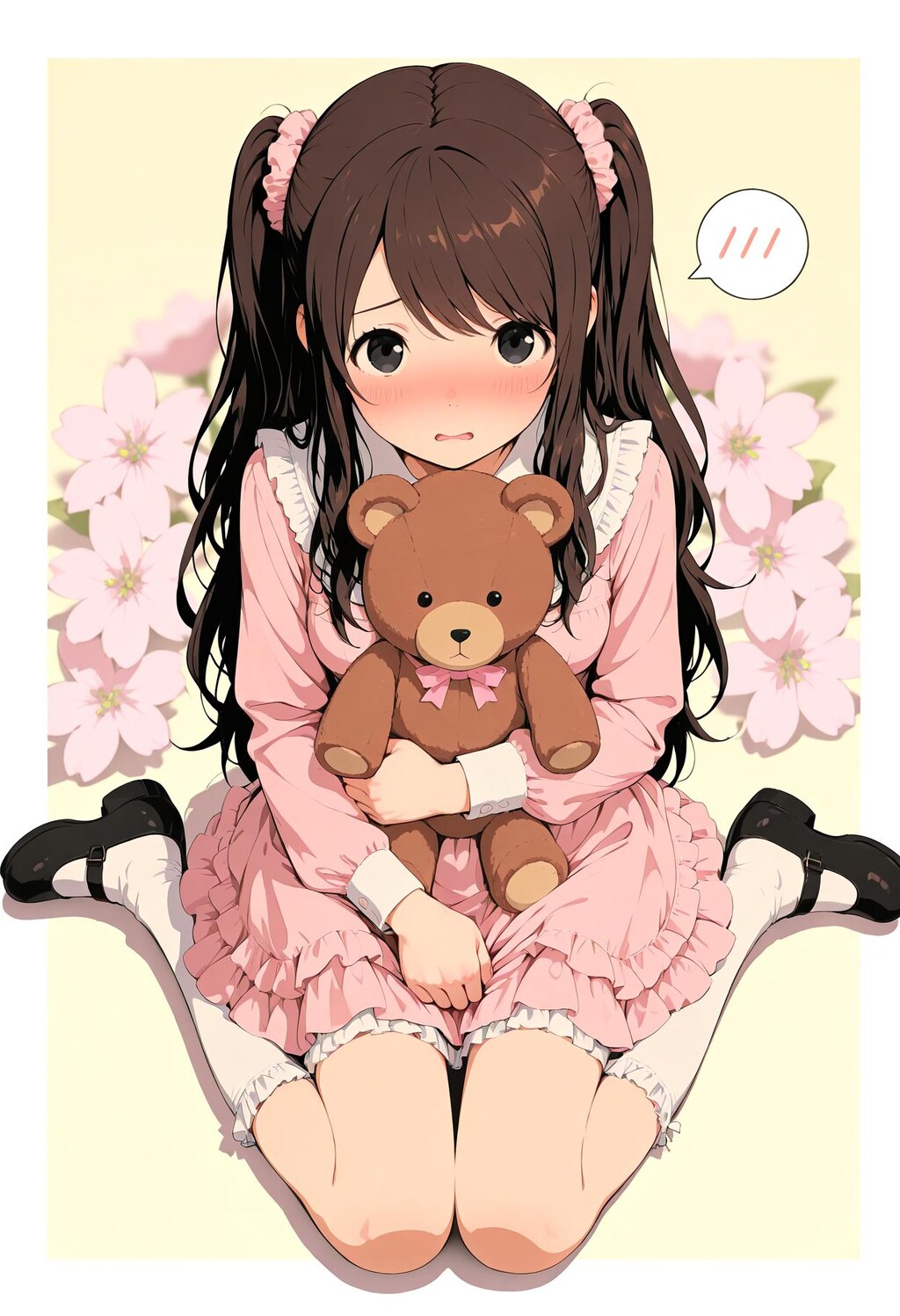 ピンクフリルドレスガール