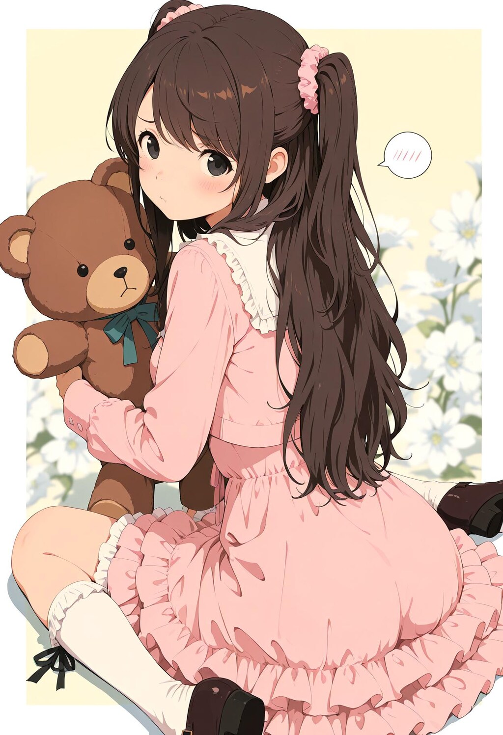 ピンクフリルドレスガール