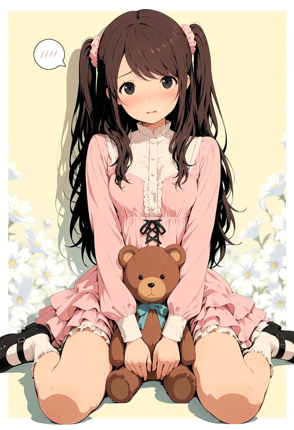 ピンクフリルドレスガール