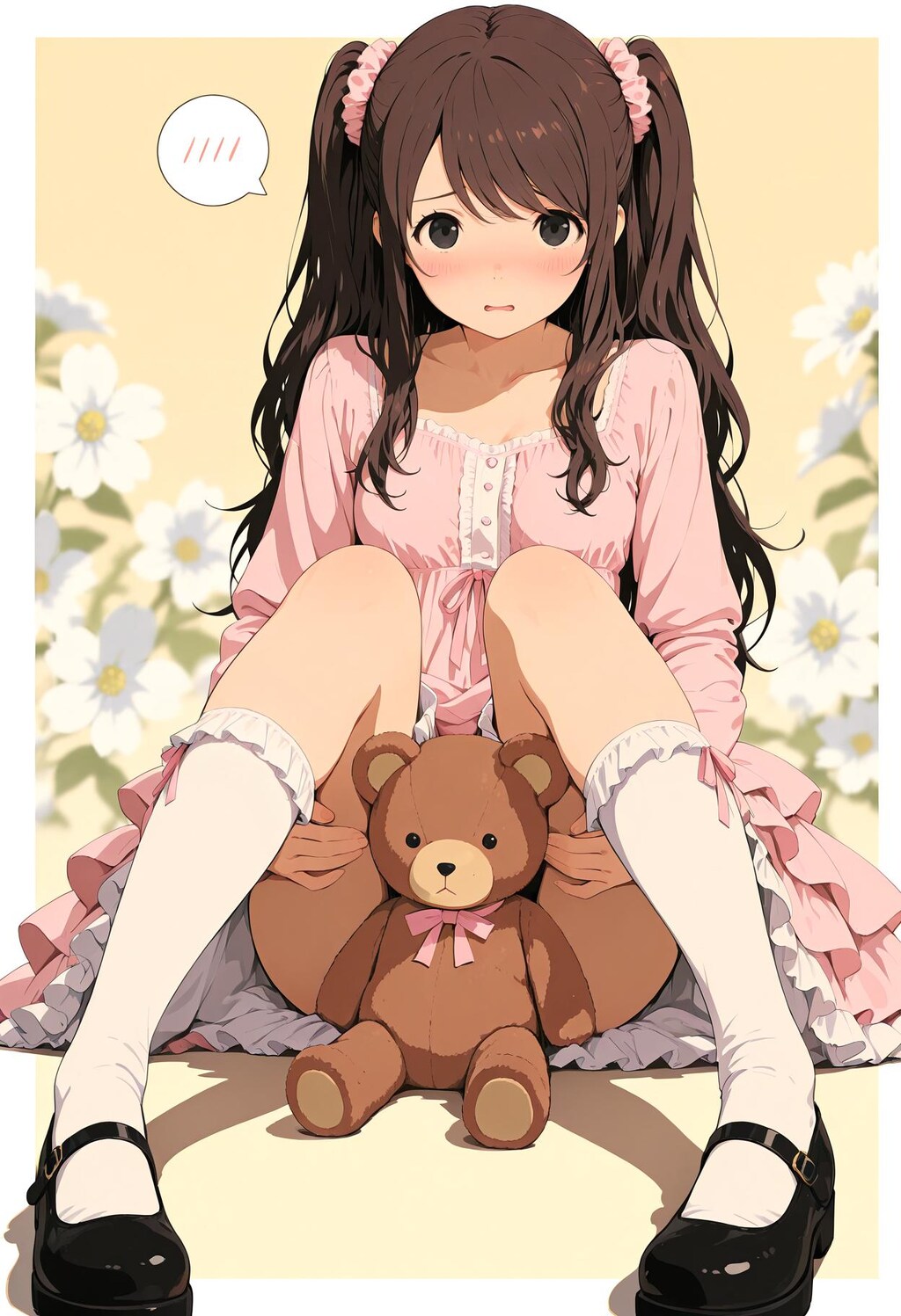 ピンクフリルドレスガール