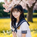 桜＋菜の花＋セーラー服=春爛漫1(11枚) 9枚目