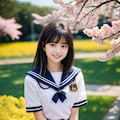 桜＋菜の花＋セーラー服=春爛漫1(11枚) 10枚目