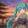 初音ミクと五重塔 3枚目