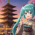 初音ミクと五重塔 4枚目