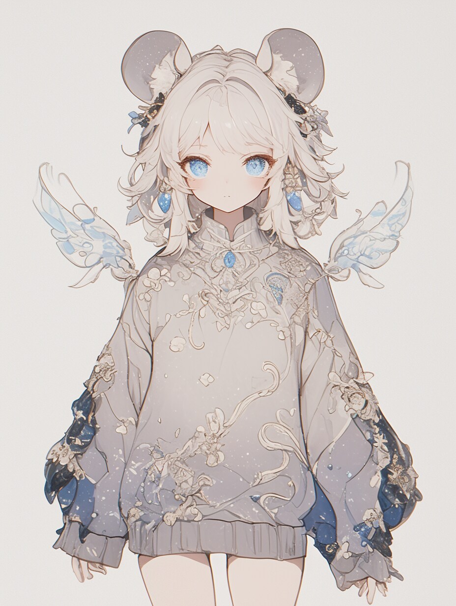 白髪青目まとめ🐭 | の人気AIイラスト・グラビア