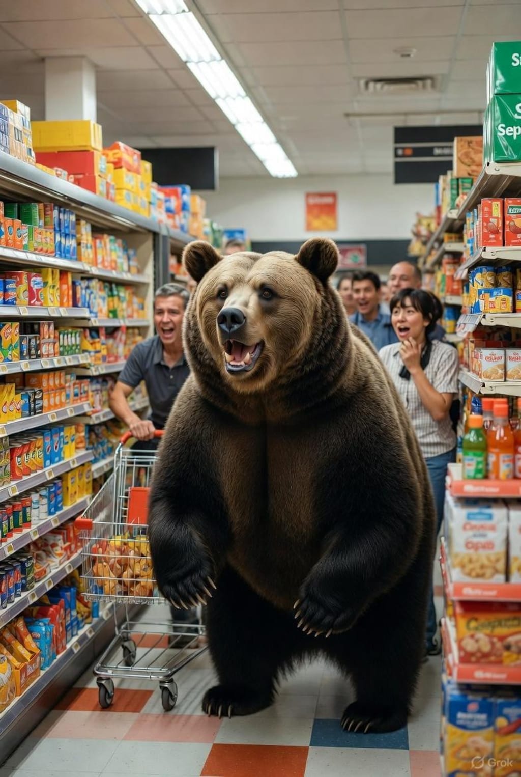 熊「わぁい♪スーパーってところは餌がいっぱいなんだね♪」