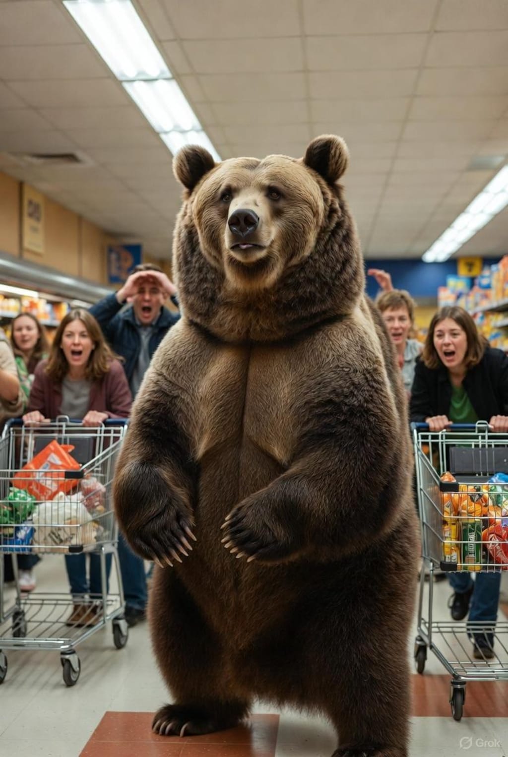 熊「わぁい♪スーパーってところは餌がいっぱいなんだね♪」