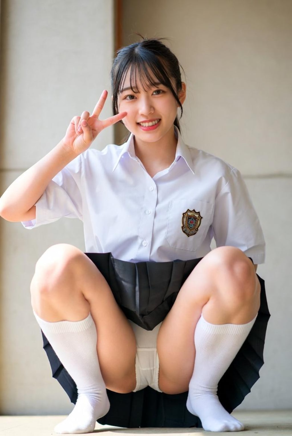 しゃがみパンチラ