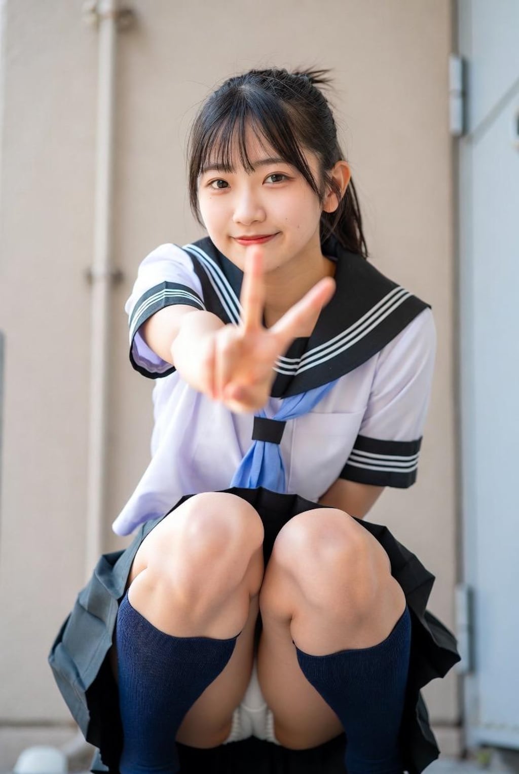 しゃがみパンチラ