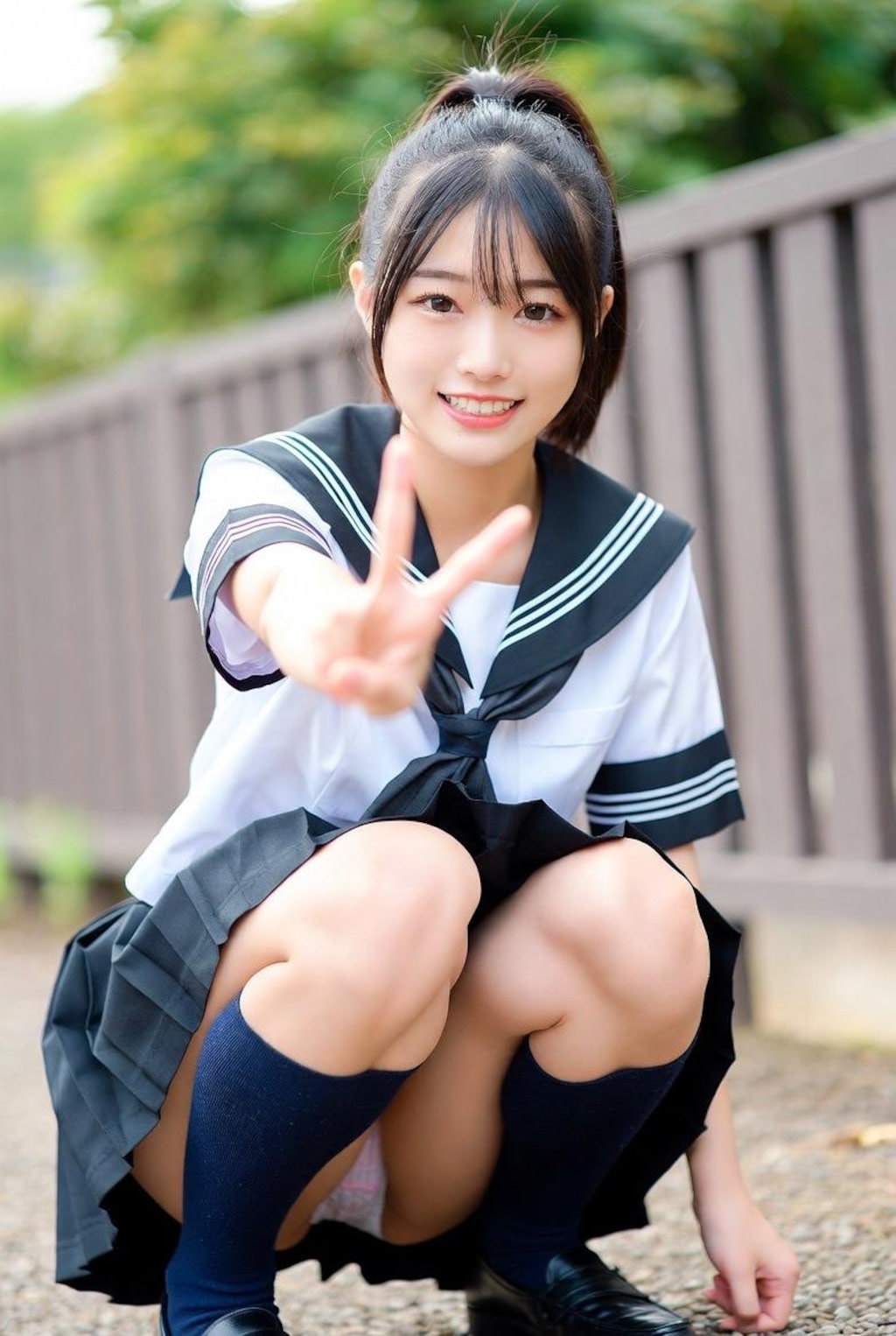 しゃがみパンチラ