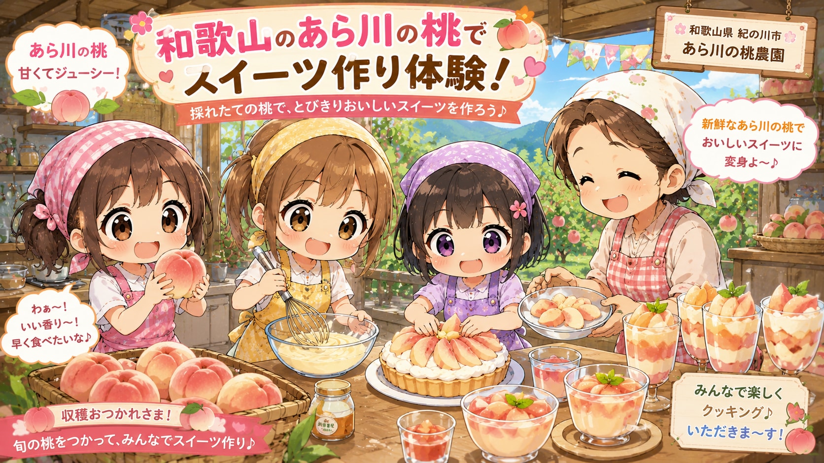 みんなで楽しく桃のスイーツ作り♪３