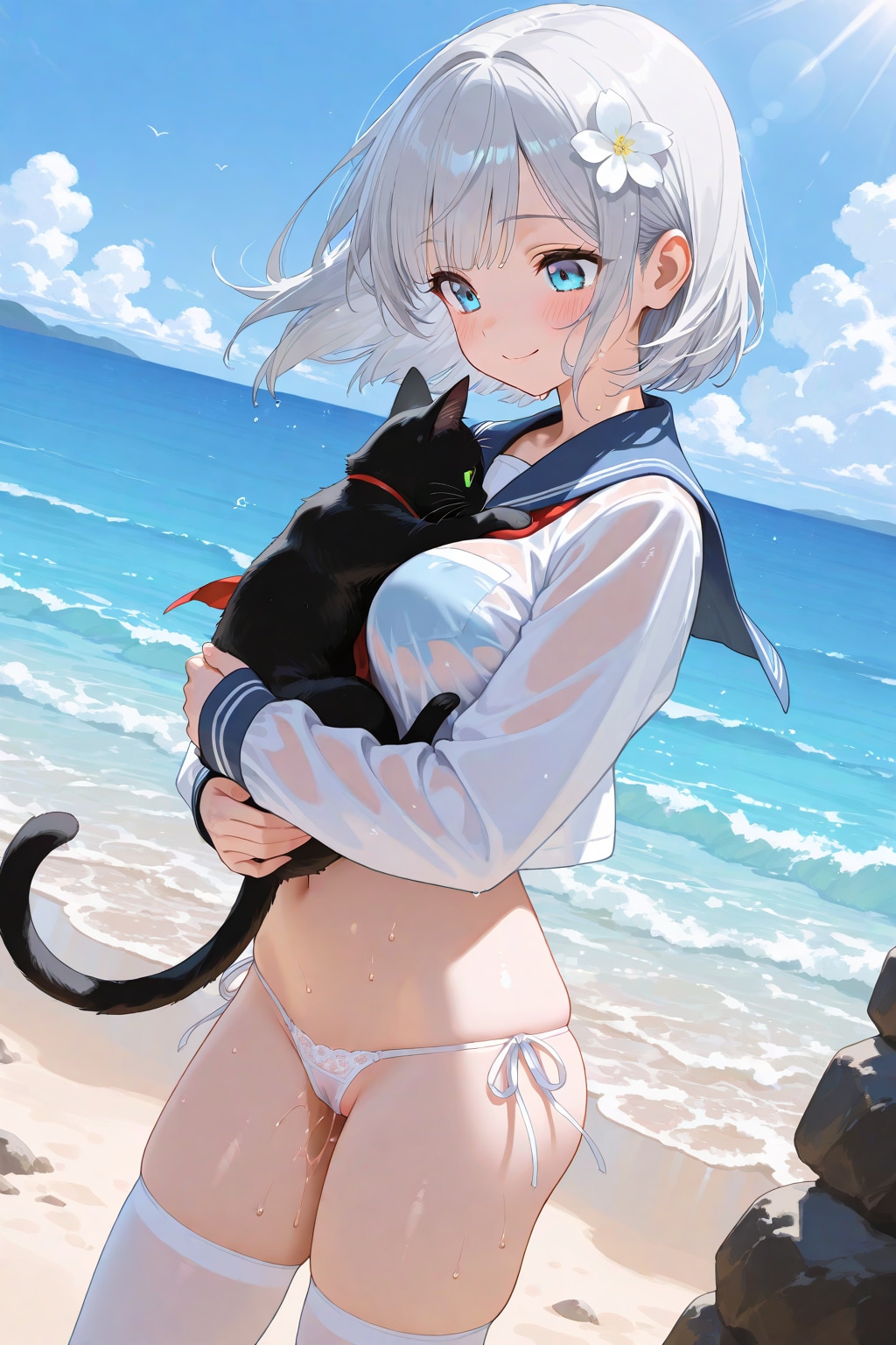 どしたの？海こわい？