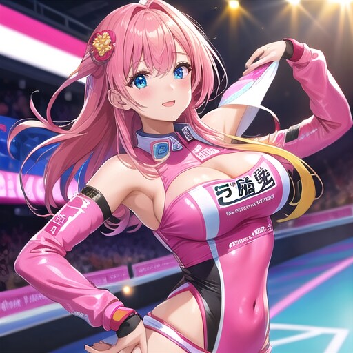ピンクコスのラウンドガール