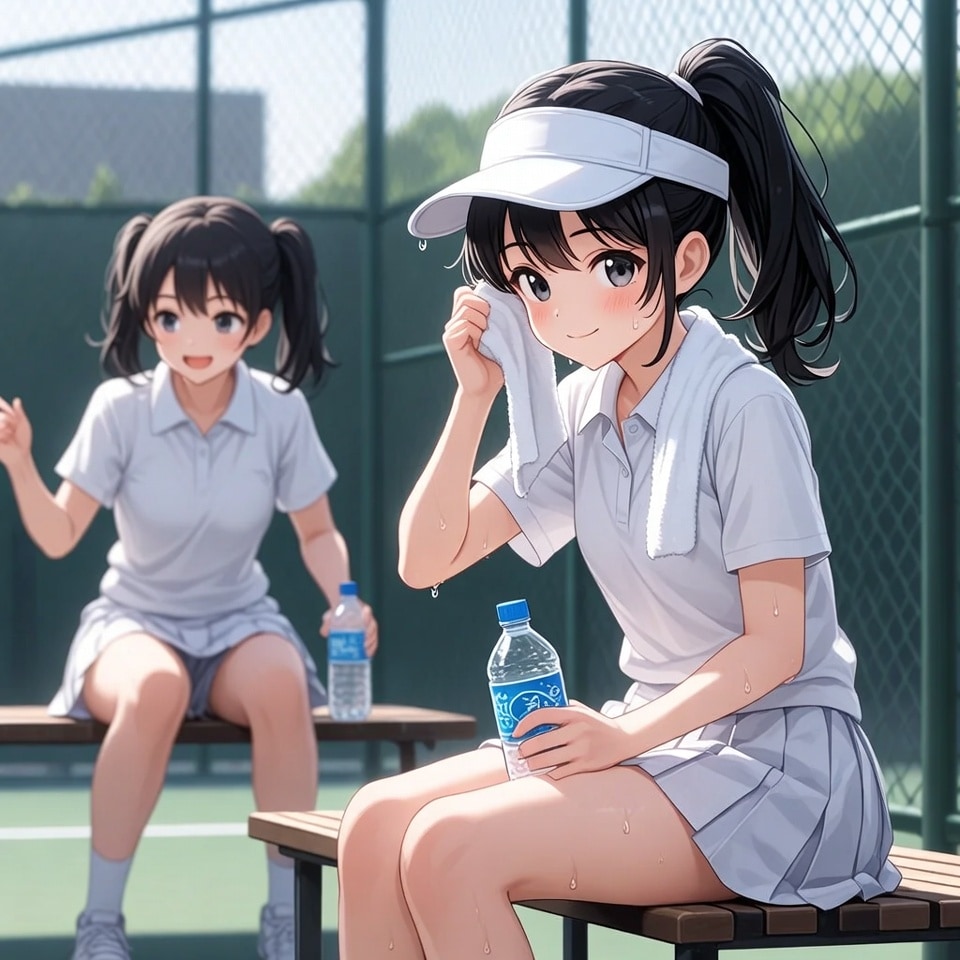 テニス女子（休憩中） | の人気AIイラスト・グラビア