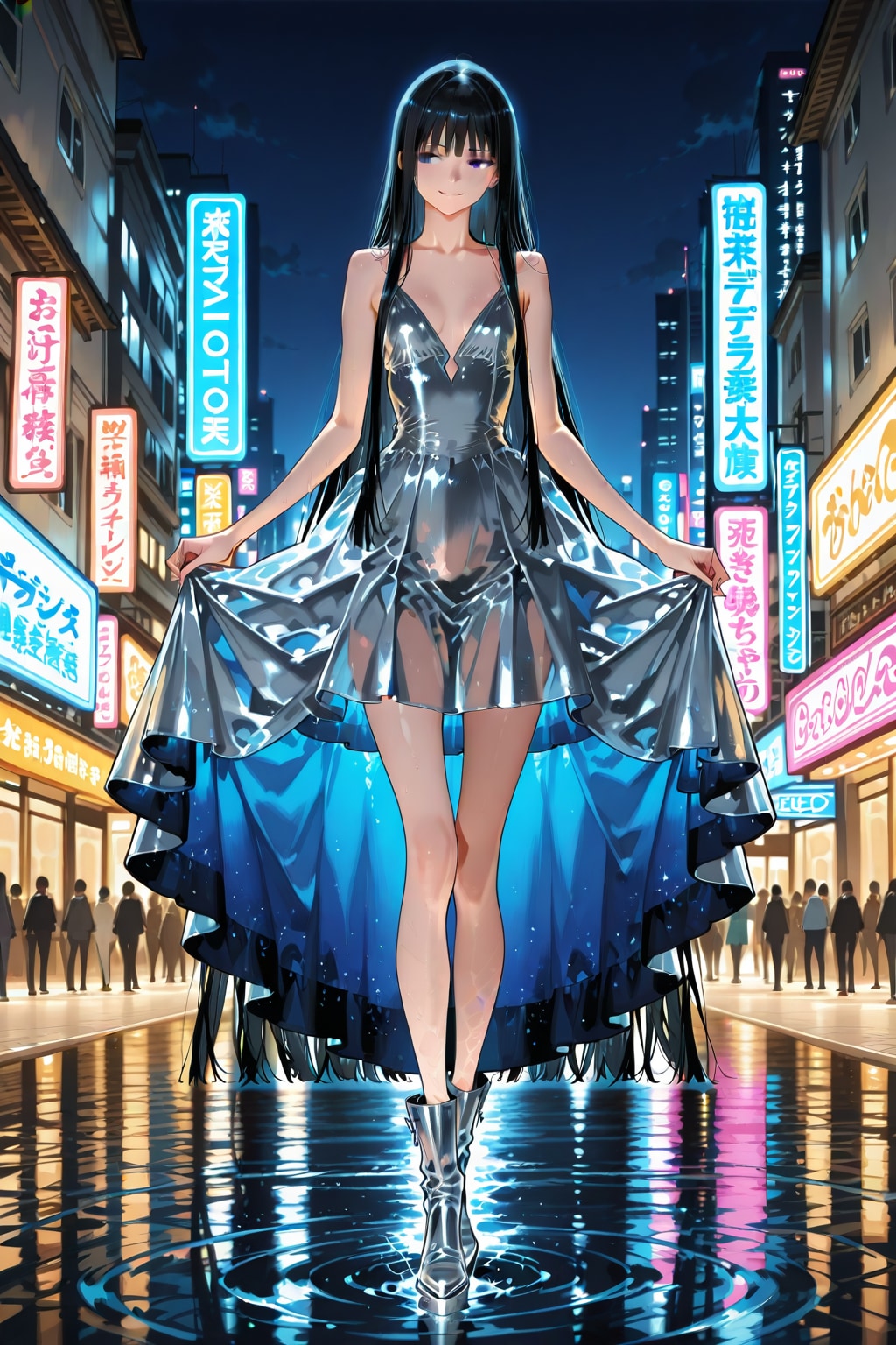 ビニール製のロングドレス