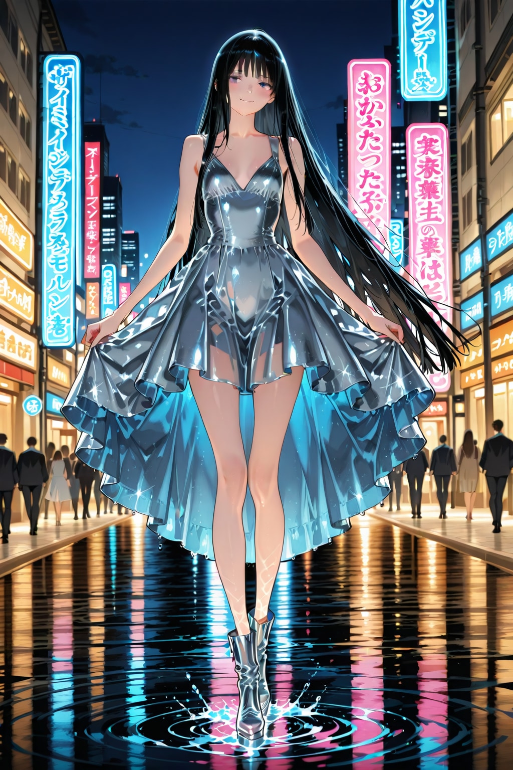 ビニール製のロングドレス