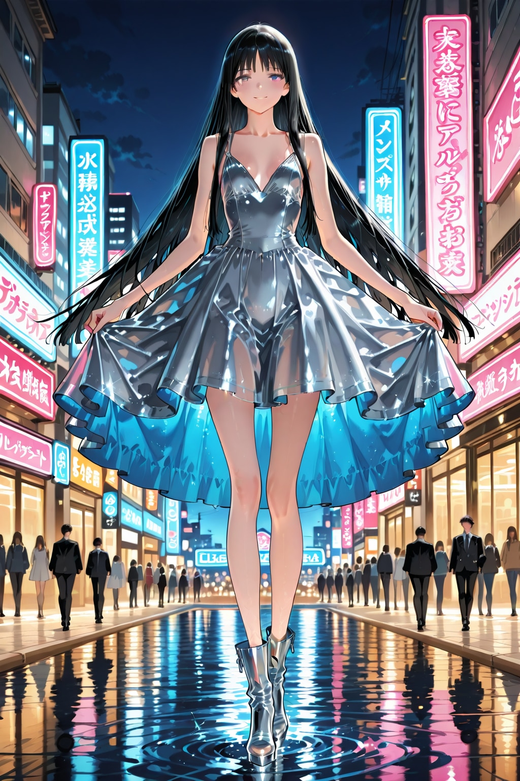 ビニール製のロングドレス | の人気AIイラスト・グラビア