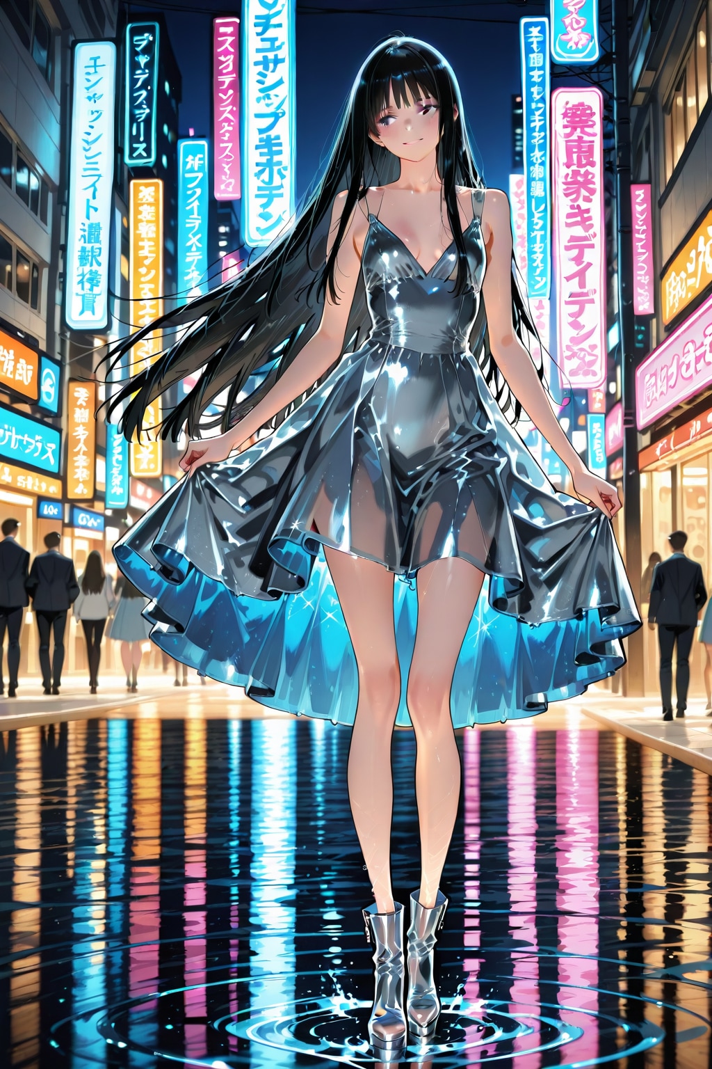 ビニール製のロングドレス