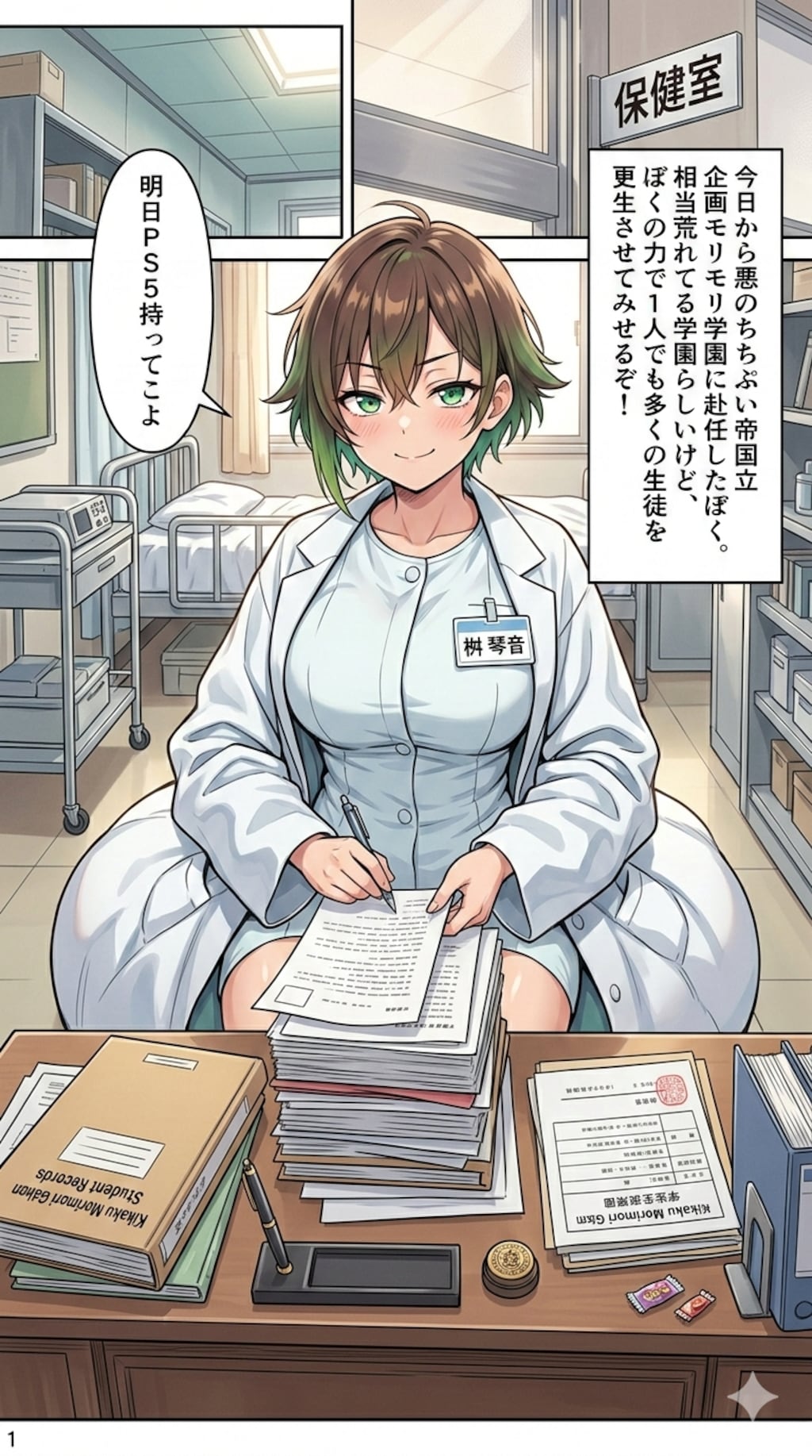 【漫画】悪のちちぷい帝国立　企画モリモリ学園養護教諭　桝 琴音