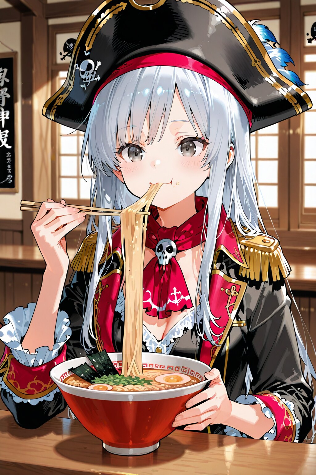 船長さんラーメンを堪能する | の人気AIイラスト・グラビア