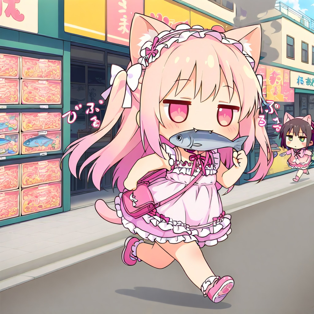 さかにゃを咥えたガーリー