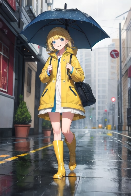 新しい傘と雨の日 | の人気AIイラスト・グラビア