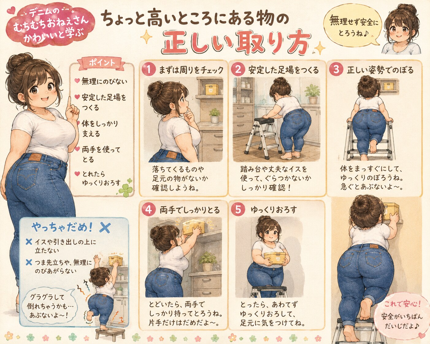 ちょっと高いところにある物の取り方