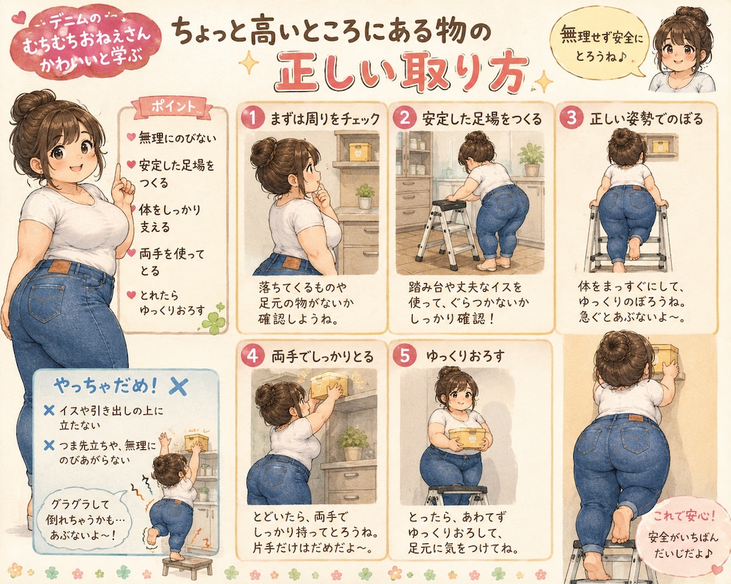 ちょっと高いところにある物の取り方