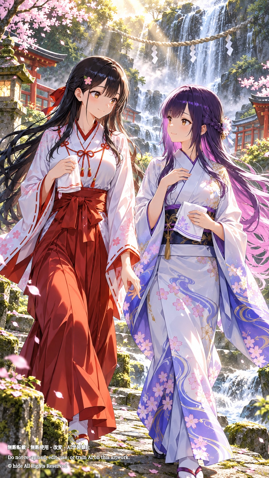 神楽さんとセオリツヒメさん、花咲く道で | の人気AIイラスト・グラビア