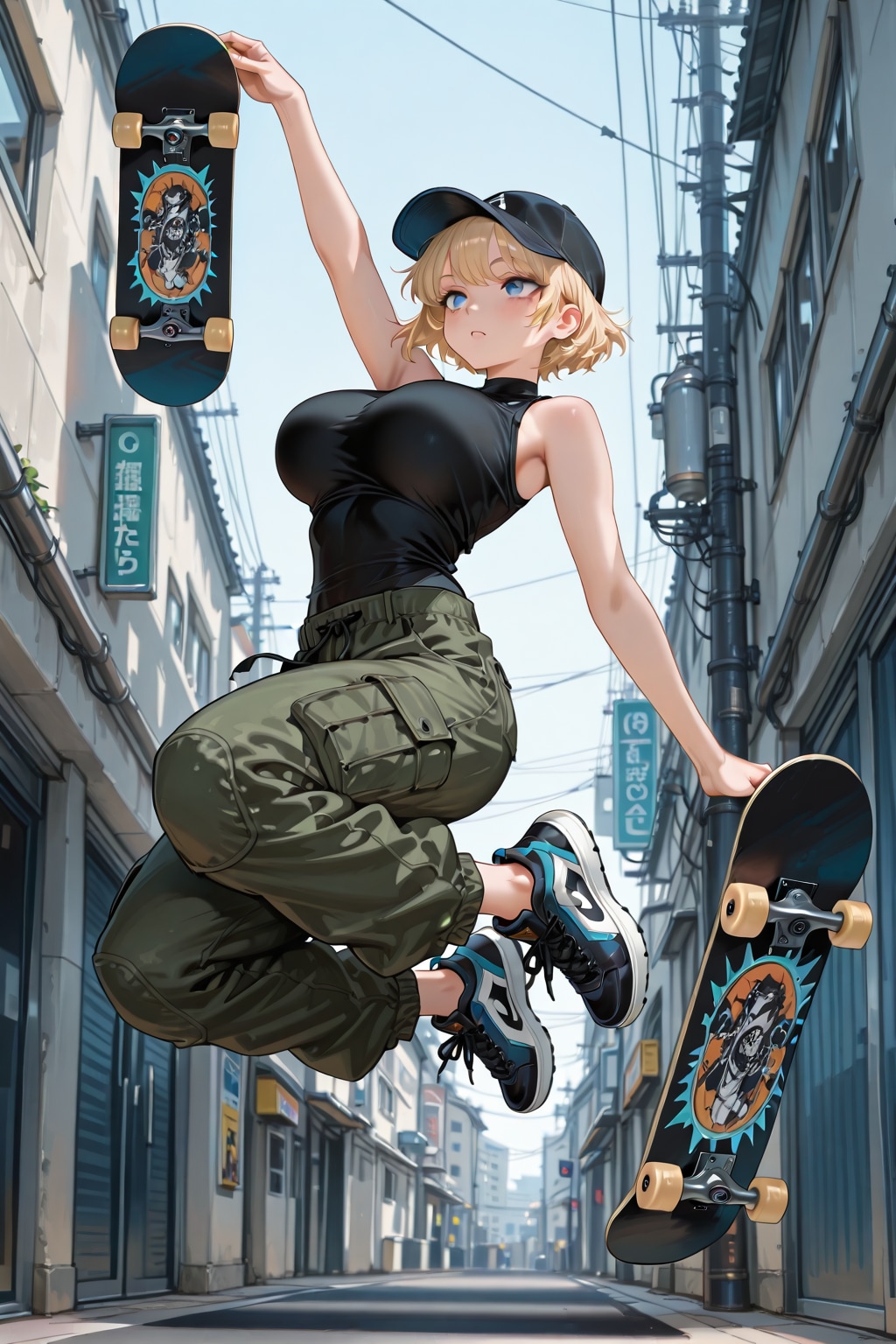 スケートボードの新しい技かな？(純粋)