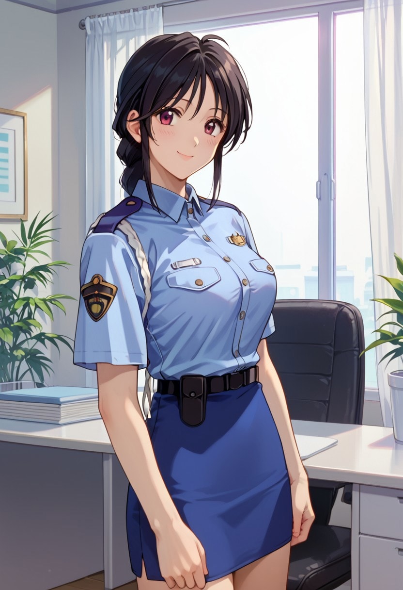 内勤業務中の婦警さん | の人気AIイラスト・グラビア