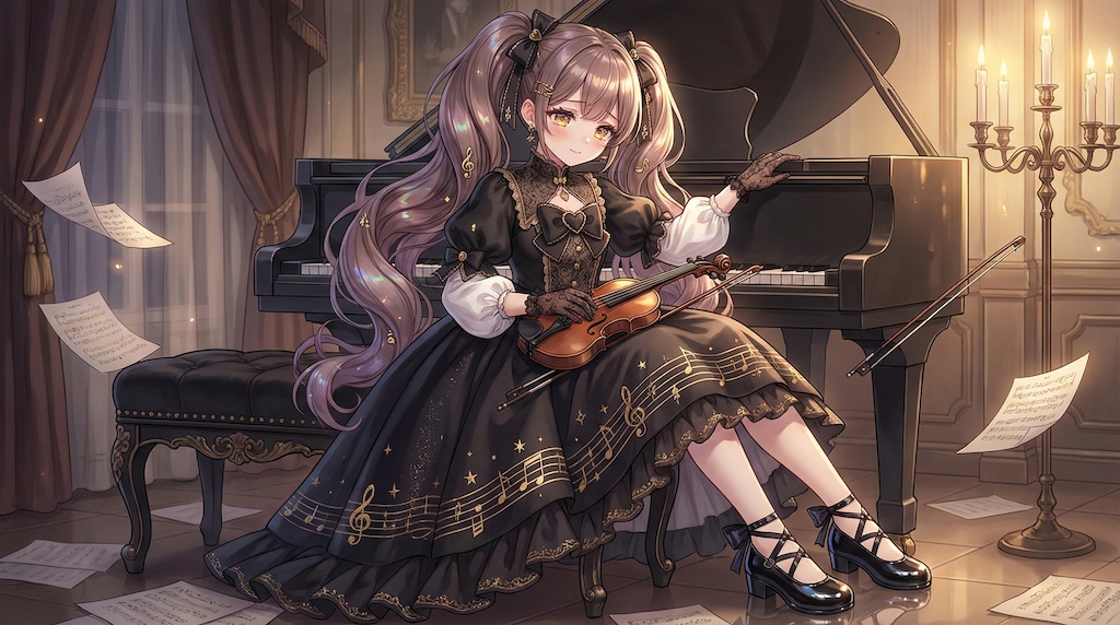 残響の調べに濡れた琥珀の夜曲少女