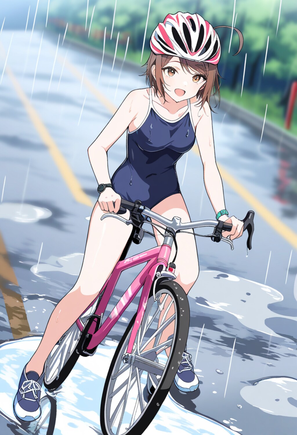 雨の日でもサイクリング